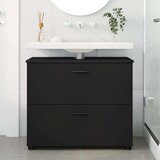 vidaXL Kupaonski ormar Crna 76.5 x 35 x 64 cm Konstruirano drvo | shoptok.hr