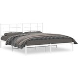 Metalni okvir za krevet s uzglavljem bijeli 180x200 cm | shoptok.hr