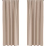 vidaXL Zavjese sa zavjesama 2 pcs Sivo-smeđa 260 x 140 cm Poliester | shoptok.hr