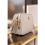 Dewberry 65316 Womens Adjustable 3 Compartment Shoulder Bag-KREM Cene