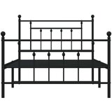 Metalni okvir kreveta uzglavlje i podnožje crni 100x200 cm | shoptok.hr