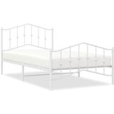 Maison Chic Kovinski Postelja za odrasle - Posteljni Okvir z vzglavjem in vznožjem bel 100x200 cm, (22080516) | Shoptok.si