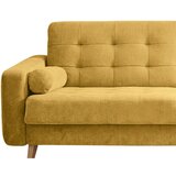 MID.YOU ZOFA S POSTELJNO FUNKCIJO, rumena tekstil, leseni material | Shoptok.si