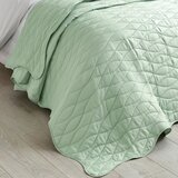Catherine Lansfield Zeleno pre&amp;scaron;ito pregrinjalo 240x260 cm Scallop Waves &amp;ndash; Slike