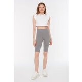 Trendyol Anthracite Seamless Ribbed Biker Sport Tights | Shoptok.si