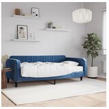 vidaXL Dnevna postelja z vzmetnico modra 100x200 cm žamet | Shoptok.si