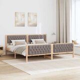  Krevetna konstrukcija s uzglavljem Sivo-smeđa 200 x 200 cm | shoptok.hr