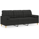 Maison Chic kavč - Sofa - Kanape dvosed z blazinami črn 180 cm blago, (21727394) | Shoptok.si