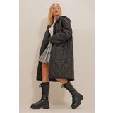 Trend Alaçatı Stili Women's Black Double Pocketed Long Puffer Coat Cene