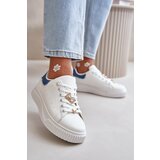 Kesi Low sneakers made of eco-leather with white-blue badges Cillione Cene