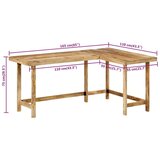 vidaXL Pisalna miza 165x110x75 cm trden mangov les | Shoptok.si