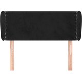  Uzglavlje s ušima crno 83x23x78/88 cm baršunasto | Eponuda.com