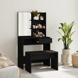 The Living Store Toaletna mizica komplet črna 74,5x40x141 cm - Komplet Toaletnih Mizic, (21663166) Cene