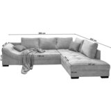 MID.YOU Sedežna Garnitura Alvito, Rjava, Siva, Žamet, Ležišče | Shoptok.si