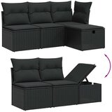  6-dijelni set vrtnih sofa s jastucima crni od poliratana | shoptok.hr