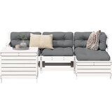 Maison Chic Seti vrtnega pohištva - Vrtna garnitura - Vrtni pohištvo set 5-delna bela trdna borovina, (21819009) | Shoptok.si