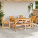 vidaXL 5-Dijelni Set za Blagovanje u Vrtu od Čvrstog Drva Akacije | shoptok.hr