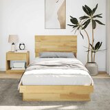  Okvir kreveta uzglavljem bez madraca 80x200 cm puno drvo hrast | shoptok.hr