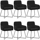 vidaXL Trpezarijske stolice 6 kom. Baršun Crna 59 x 56 5 x 86 cm - Crna 6 | shoptok.hr