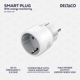 Deltaco SMART HOME mini utičnica, LED indicator, WiFi 2.4GHz, 1xCEE 7/3, 10A, timer, BIJELA (3-kom) | shoptok.hr