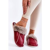  Women's Leather Slippers With Fur Red Rossa Cene