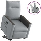 vidaXL Naslanjač s funkcijo vstajanja svetlo sivo blago, (21824747) | Shoptok.si