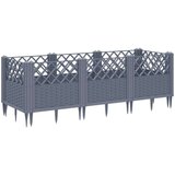  Cvetlično korito z zatiči sivo 123,5x43,5x43,5 cm PP | Shoptok.si