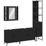  4-dijelni set kupaonskog ormarića crni od konstruiranog drva | shoptok.hr
