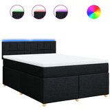 Maison Chic Box spring posteljni - Vzmetna postelja z vzmetnico črn 140x190 cm blago SL23346, (21880435) | Shoptok.si