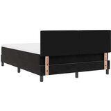 vidaXL Dvignjena postelja z vzmetnico Črna 160x200 cm Žamet | Shoptok.si