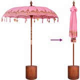  Balinežanski suncobran s bazom Roza i smeđa Ø 180-190 cm | shoptok.hr