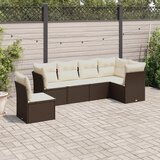 vidaXL 6-dijelni set vrtnih sofa od poliratana s jastucima smeđi Cijene