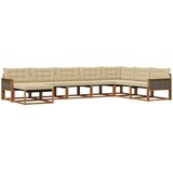  Set vanjskih sofa 8 kom. Prirodna i bež Čvrsto drvo akacije | shoptok.hr