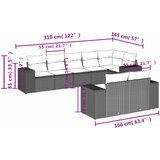  8-dijelni set vrtnih sofa s jastucima smeđi od poliratana | shoptok.hr