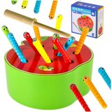  Magnetna igračka drvena jabuka s gusjenicama Inlea4Fun | shoptok.hr