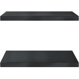  Zidne police 2 kom 50x40 cm crne nehrđajući čelik | Eponuda.com