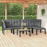 Maison Chic Seti vrtnega pohištva - Vrtna garnitura - Vrtni pohištvo set 6-delna črna in siva poli ratan, (21819480) | Shoptok.si