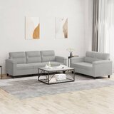 vidaXL 2-dijelni set sofa s jastucima svjetlosivi od mikrovlakana Cijene