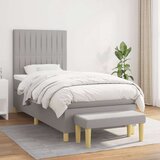  Krevet s oprugama i madracem svjetlosivi 100x200 cm od tkanine Cijene