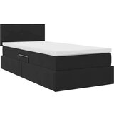  Krevet s prostorom za pohranu s LED-om Crna 90 x 200 cm Baršun | shoptok.hr