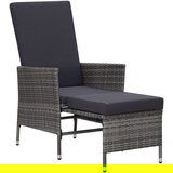 Maison Chic Nastavljiv Vrtni Stoli - Stol za vrt z blazinami poli ratan siv JS25, (21877445) | Shoptok.si