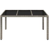  Vrtni stol sa staklenom pločom sivi 150x90x75 cm od poliratana | shoptok.hr