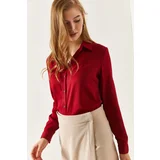 armonika Plus Size Shirt - Burgundy - Regular fit