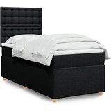 vidaXL Krevet s oprugama i madracem crni 100 x 200 cm od tkanine | shoptok.hr