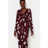 Trendyol Pajama Set - Burgundy - Slogan Cijene