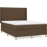 vidaXL Box spring postelja z vzmetnico temno rjava 140x200 cm blago, (20896635) Cene