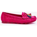 Boto Suede Loafers With Bow And Fringes Fuchsia Dorine | Shoptok.si