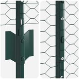 vidaXL Ograje Posti 5 kos U-Kanal Zelena 140 cm Kovina, Šesterokotna ograja Zelena 1.4x10 m Kovina | Shoptok.si
