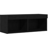  Set TV komoda s LED svjetlima 2 pcs Crni hrast 80 x 30 x 30 cm | shoptok.hr