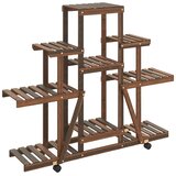  Stalak za cvijeće s kotačima 110x25x101 cm od masivne jelovine | Eponuda.com